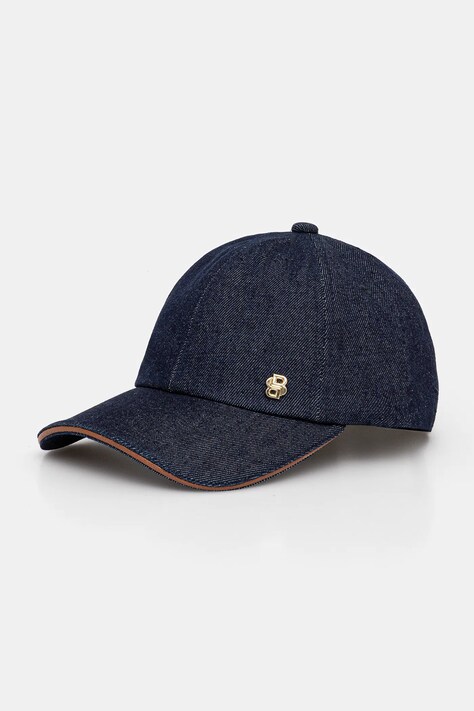 BOSS șapcă de baseball din denim culoarea bleumarin, 50544421