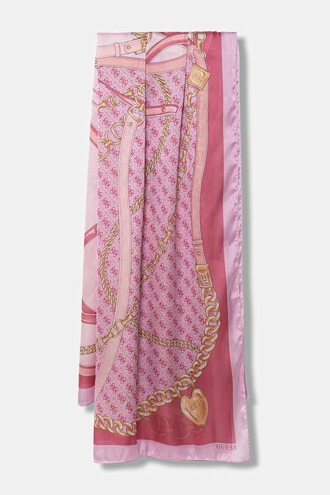 Guess szal MERIDIAN damski kolor różowy wzorzysty AW5339 POL03