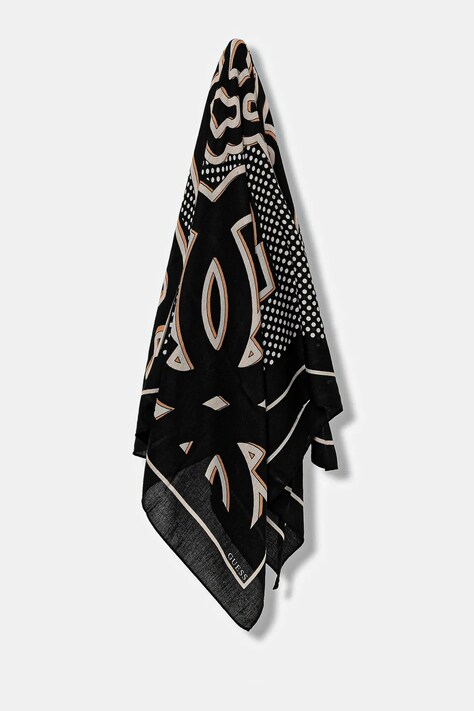 Guess eșarfă KEFIAH culoarea negru, cu imprimeu, AW5342 POL03