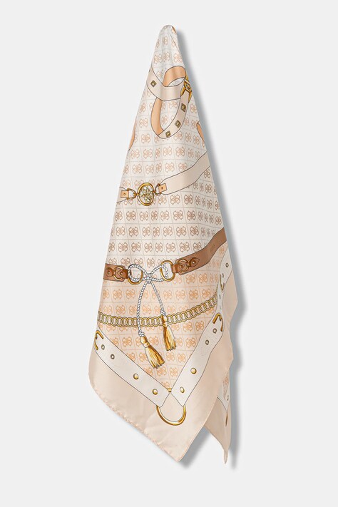 Тънък шал Guess KEFIAH в бежово с десен AW5343 POL03