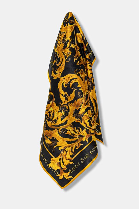 Копринено шалче Versace Jeans Couture в черно с десен 79HA7H01 ZG402