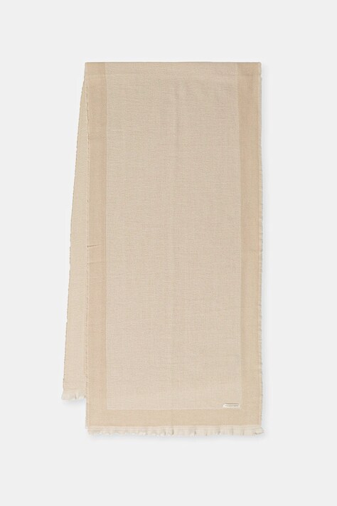 United Colors of Benetton fular culoarea bej, cu imprimeu, 67M5DU01U