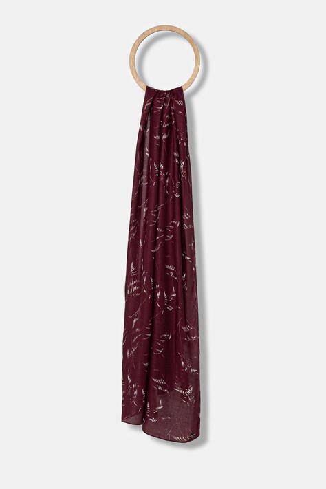 Šála Armani Exchange dámská, vínová barva, vzorovaná, XW001484 AF16978