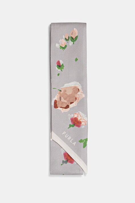 Furla apaszka jedwabna damski kolor szary wzorzysta WT00022.BX3856.3389S