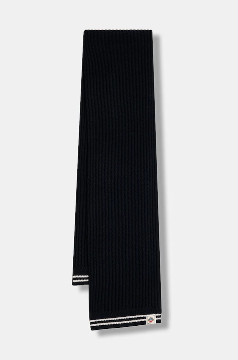 Bally szalik wełniany damski kolor granatowy wzorzysty WSC04M