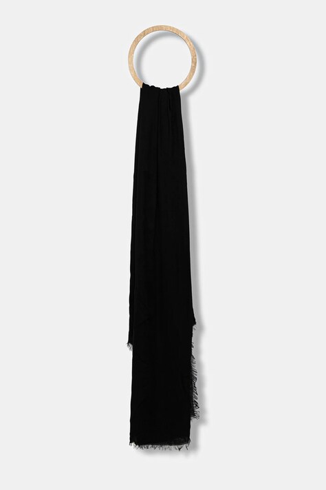 Weekend Max Mara szal LATINO damski kolor czarny gładki 2525546064600