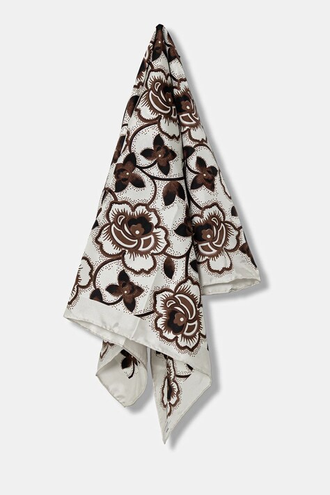 Weekend Max Mara apaszka jedwabna ONESTO damska kolor czarny wzorzysta 2525546094600