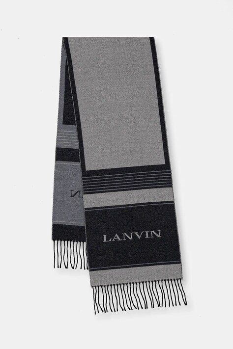 Lanvin Szalik wełniany kolor beżowy wzorzysty 710009252