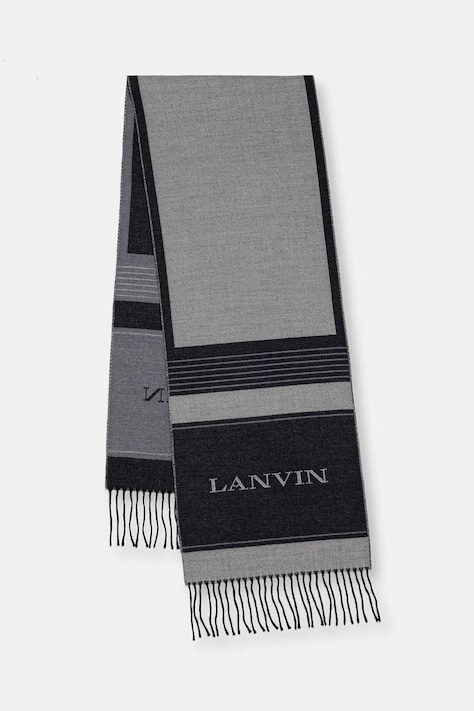 Lanvin Szalik wełniany kolor beżowy wzorzysty 710009252