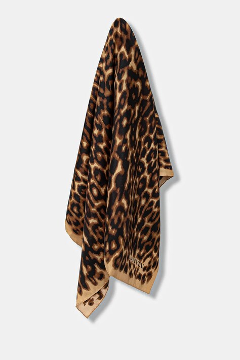 Lanvin chusta jedwabna damska kolor złoty wzorzysta 710002440