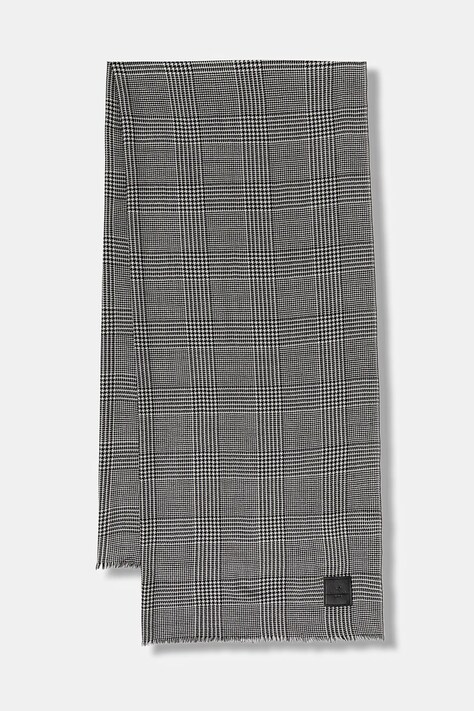 Weekend Max Mara szal wełniany QUANTUM damski kolor czarny wzorzysty 2525546045600