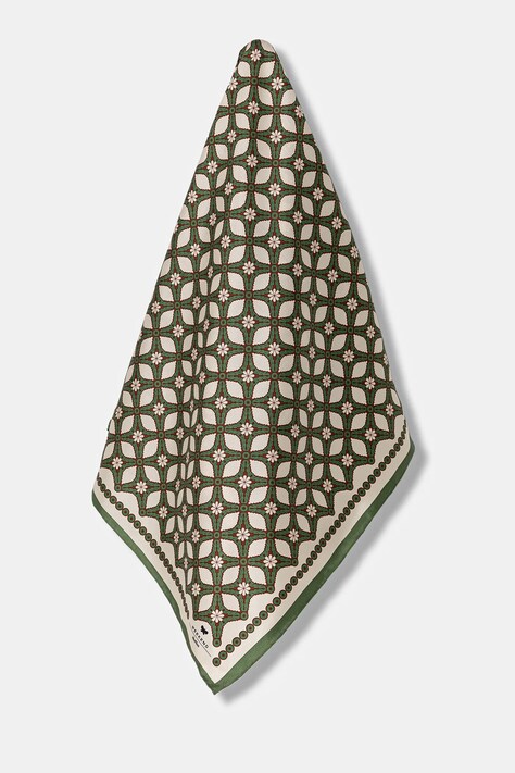 Шовкова хустка на шию Weekend Max Mara ONESTONEW колір бежевий візерунок 2525546115600