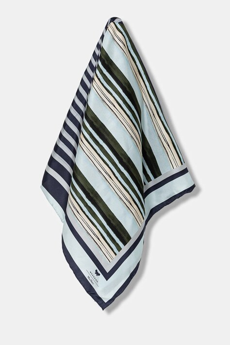 Weekend Max Mara apaszka jedwabna ONESTO damska kolor granatowy wzorzysta 2525546125600
