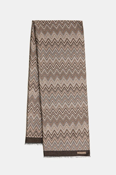 Missoni fular culoarea maro, cu imprimeu, SAXRVMDA411