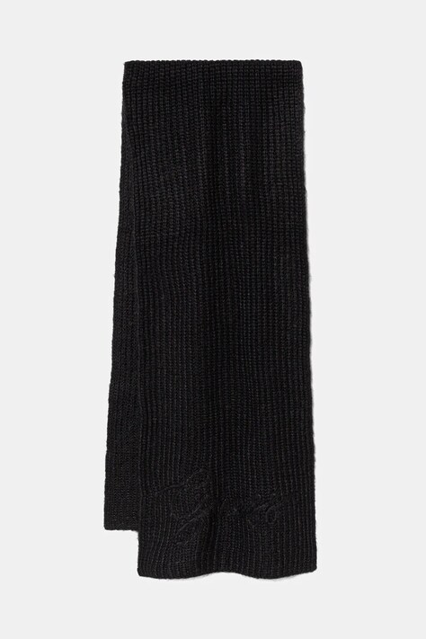 Guess szalik z domieszką wełny LEXIE damski kolor czarny gładki W5BZ19 Z3580