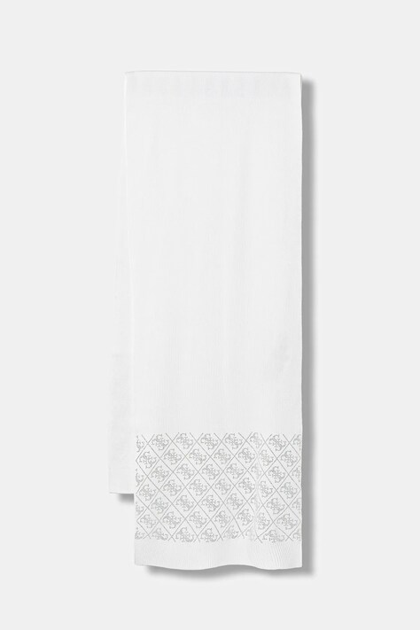 Šal Guess NORA boja: bijela, s aplikacijom, W5BZ21 Z2NQ2