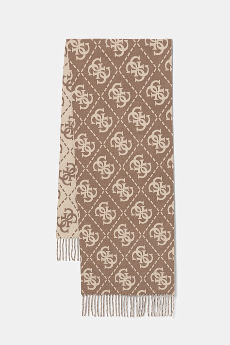 Guess szalik damski kolor brązowy wzorzysty W5BZ33 Z4210