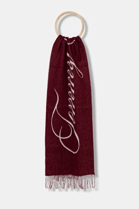 Tommy Hilfiger esarfa de lana culoarea bordo, modelator, AW0AW17786