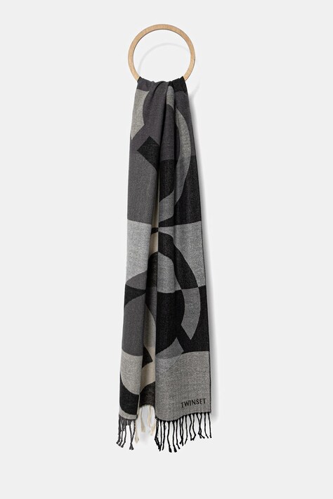 Twinset szalik damski kolor szary wzorzysty 252TA4170