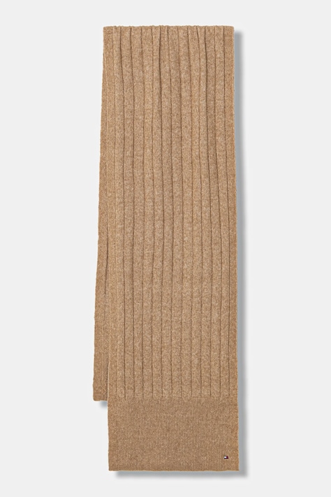 Шарф з додаванням вовни Tommy Hilfiger колір бежевий однотонний AW0AW17787