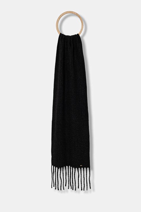 Tommy Hilfiger szalik damski kolor czarny gładki AW0AW17793
