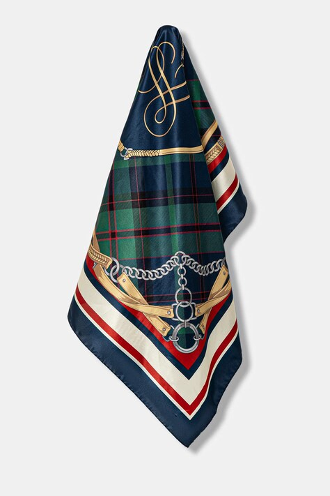 Hedvábný šátek Luisa Spagnoli dámský, tmavomodrá barva, 542633