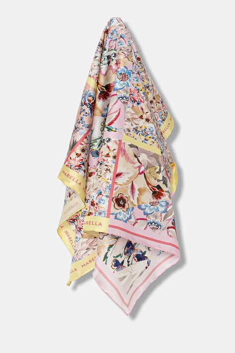Marella chusta jedwabna damska kolor różowy wzorzysta 2523546126200