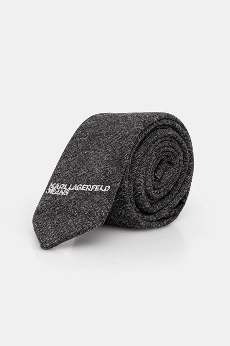 Karl Lagerfeld Jeans krawat bawełniany damska kolor szary wzorzysta A4W33086