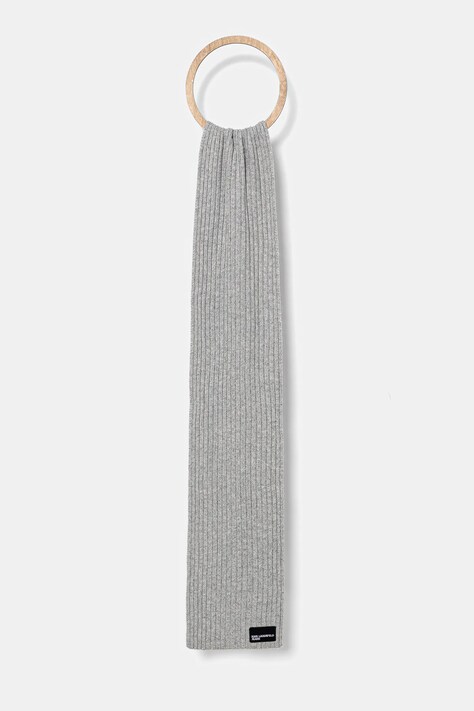Karl Lagerfeld Jeans sál gyapjú keverékből szürke, melange, A4W33084