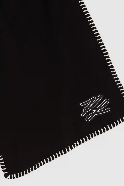 Karl Lagerfeld eșarfă de lână culoarea negru, uni, A4W33114
