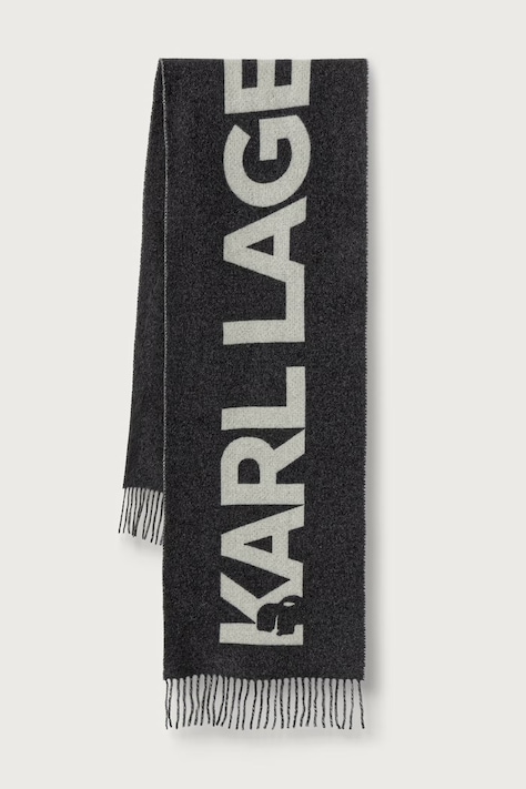 Karl Lagerfeld sciarpa da donna con lana K/ESSENTIAL grigia A4W33125