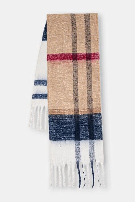 Barbour szalik damski kolor brązowy wzorzysty LSC0293