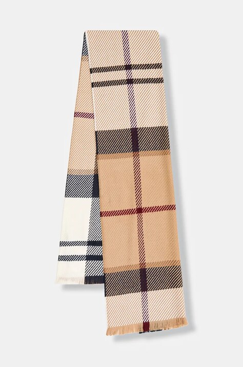 Barbour szalik damski kolor brązowy wzorzysty LSC0308