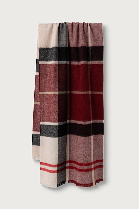 Barbour Szalik damski wełniany Rosefield bordowy LSC0354
