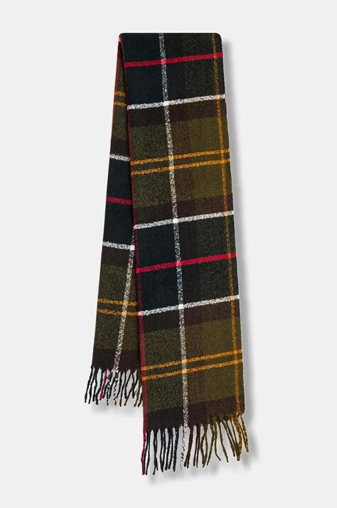 Barbour szalik damski kolor zielony wzorzysty LSC0476