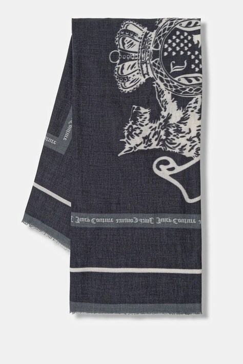 Juicy Couture chusta Pashmina damska kolor czarny wzorzysta AIJFO8612WPO