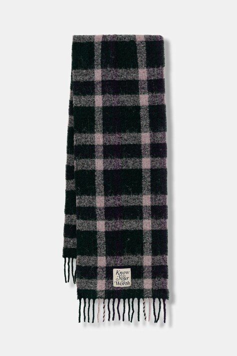 Šála s přídavkem vlny United Colors of Benetton zelená barva, 62QJDU027