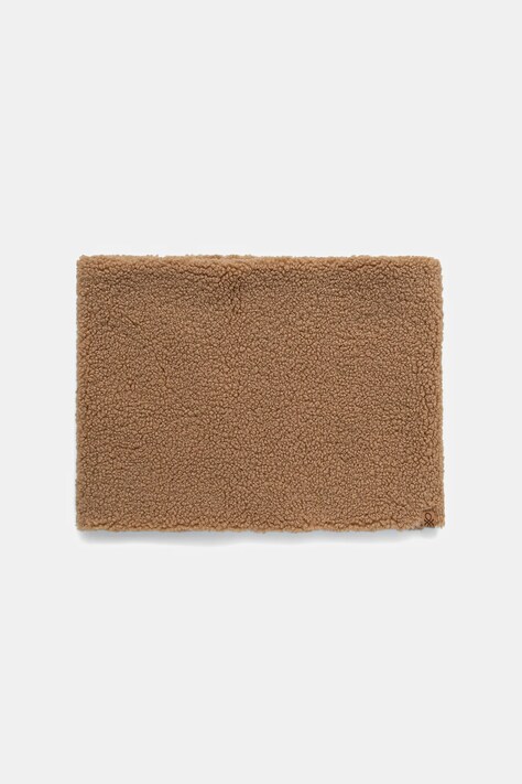 Кръгъл шал United Colors of Benetton в кафяво с изчистен дизайн 69FWDU02D