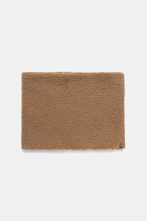 Кръгъл шал United Colors of Benetton в кафяво с изчистен дизайн 69FWDU02D