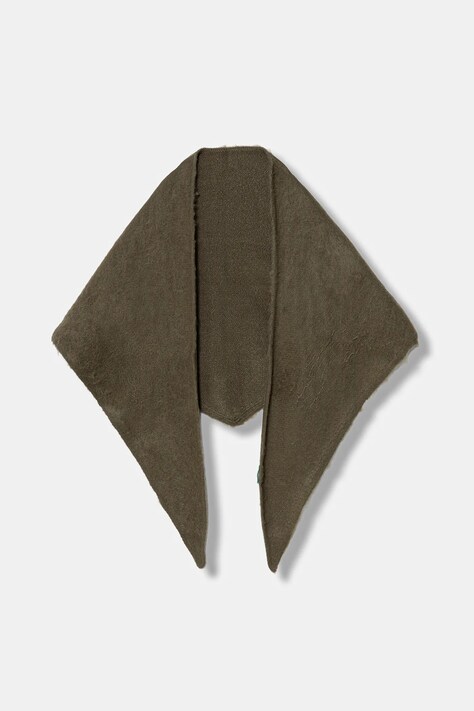 Шал с вълна United Colors of Benetton в зелено с изчистен дизайн 6QZPDU020