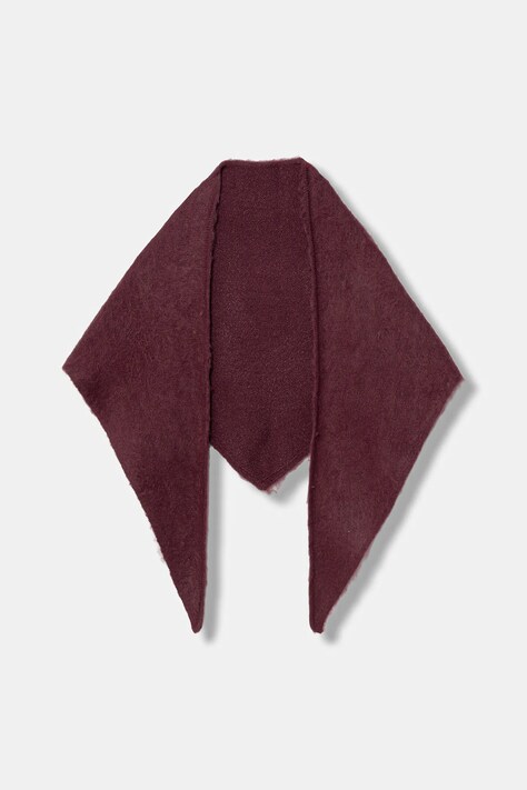 Шал с вълна United Colors of Benetton в бордо с изчистен дизайн 6QZPDU020