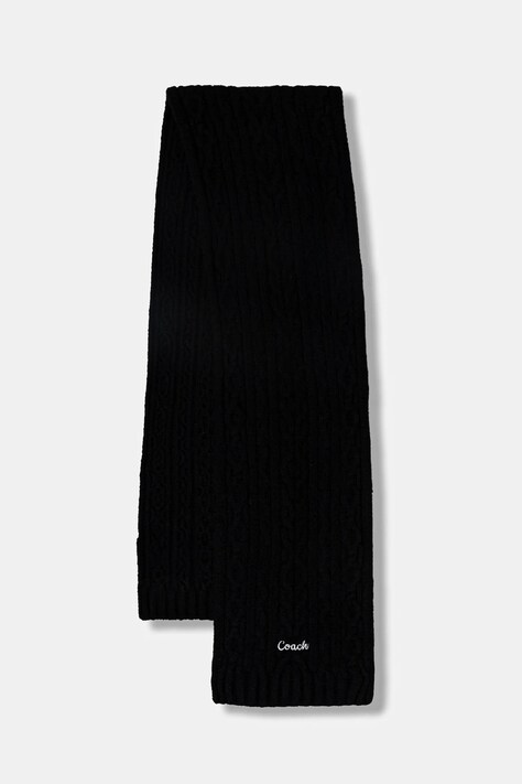 Coach eșarfă din amestec de lână culoarea negru, uni, 29CCL89