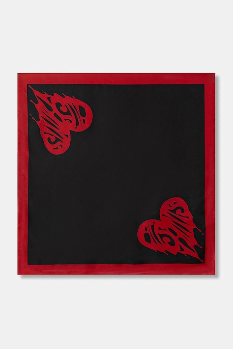 AllSaints chusta jedwabna damska kolor czarny wzorzysta 29ASWC531515