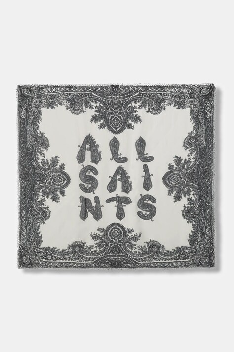 AllSaints chusta damska kolor beżowy wzorzysta 29ASWC531510