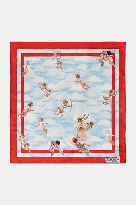 Fiorucci apaszka z jedwabiem Beatitudo Print damska kolor niebieski wzorzysta W25FWASC002VI01BL02