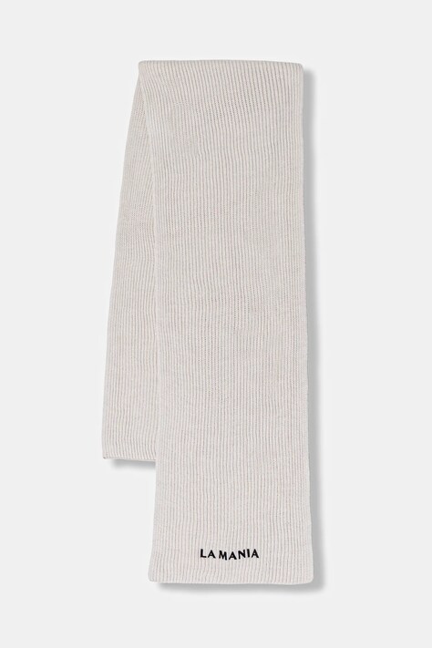 La Mania szalik wełniany MAEVE kolor beżowy gładki MAEVE