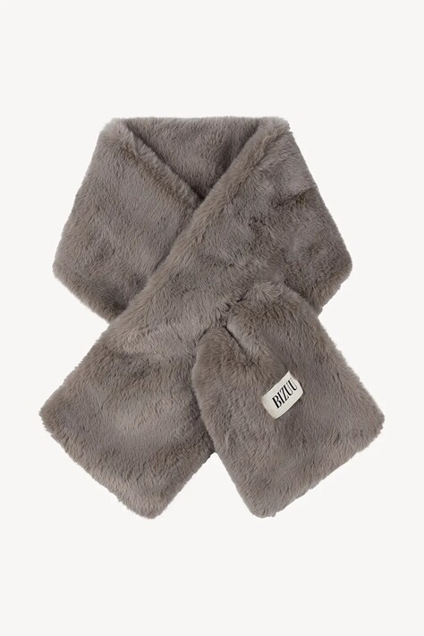 Bizuu szalik FLUFFY damski kolor szary gładki FLUFFY TAUPE