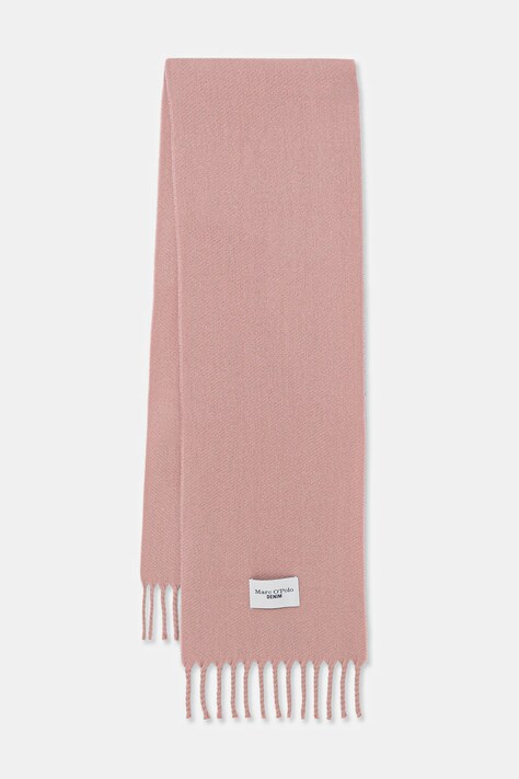 Marc O'Polo szalik wełniany damski kolor różowy gładki 5000007136