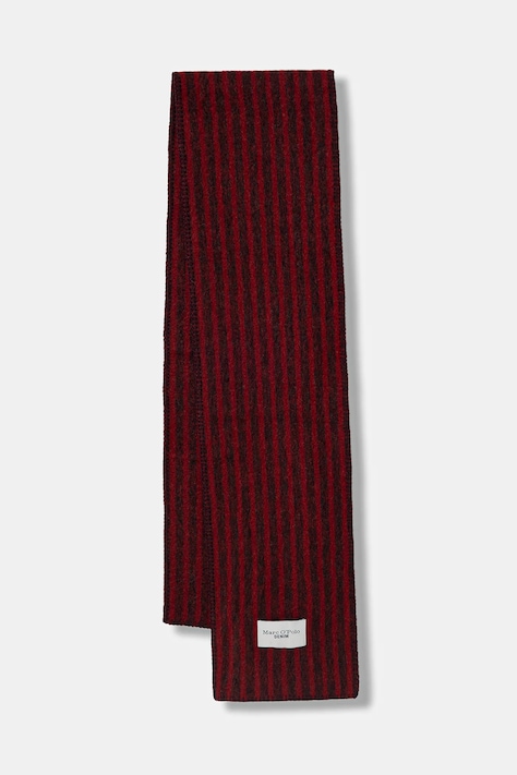 Marc O'Polo szalik z dodatkiem wełny kolor bordowy wzorzysty 5000007558