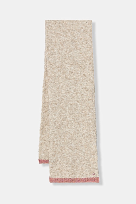 Παιδικό κασκόλ από μείγμα μαλλιού United Colors of Benetton χρώμα: μπεζ, 67NDCU010